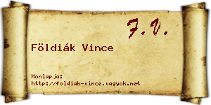 Földiák Vince névjegykártya